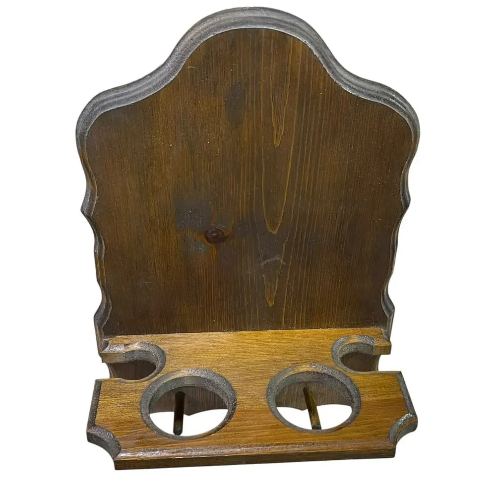Vintage Wooden Baseball Bat Ball Holder Wall Shelf Rack 3 Pegs Multipurpose